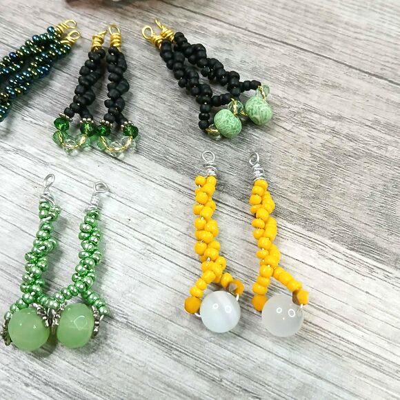 12 Piece Beaded Charm Dangles, Jewelry Making Supplies, 2" - Picture 4 of 6